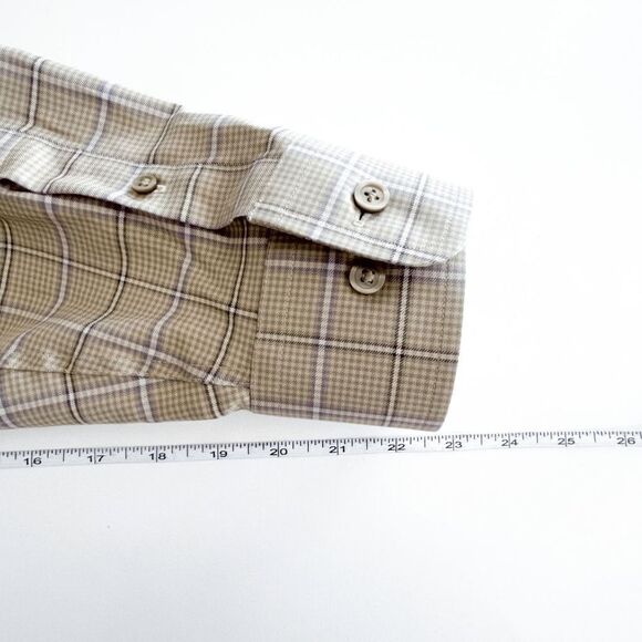 Eddie Bauer Mens Classic Fit Shirt Wrinkle & Stain Resistant Long Sleeve Brown L - Picture 6 of 7